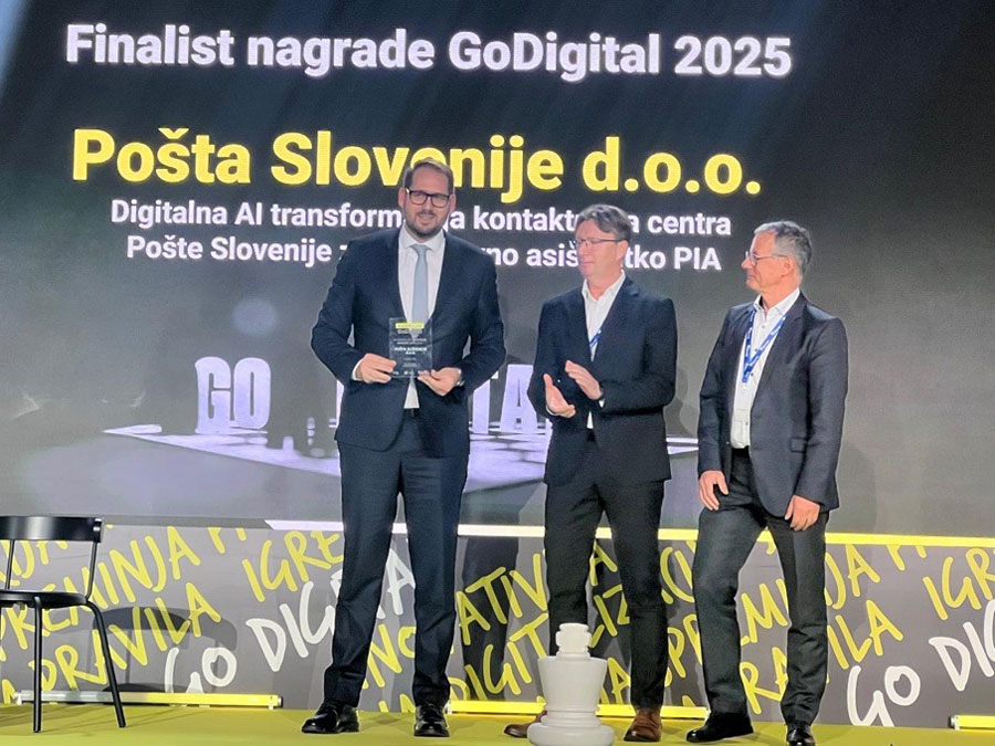 Mednarodna nagrada za digitalno transformacijo kontaktnega centra Pošte Slovenije